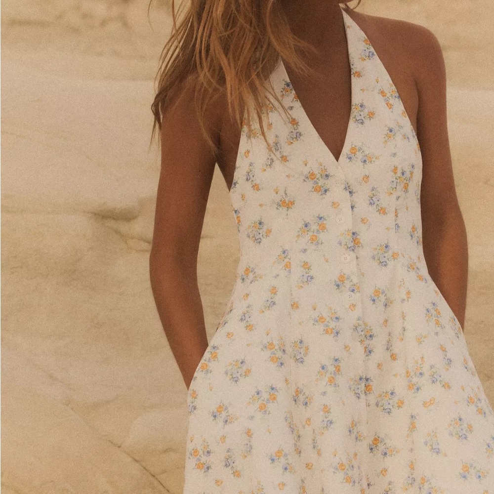 ZARA Floral Halter Dress - Picture 2 of 6